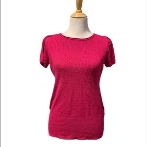 Suzy Shier | Pink Knit Short Sleeve Top